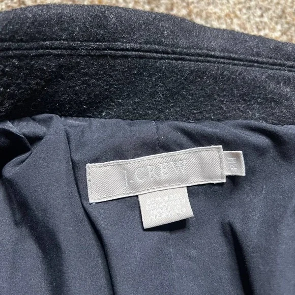 J.Crew Womens Gray Double-Breasted Wool Blend Peacoat Jacket Lined Petite Medium - Picture 6 of 9